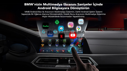 BMW SmartBox, Android 12, MediaTek 6765, SIM Kart, Google Play Store, Netflix, Youtube, DisneyPlus, BeinSport, IP TV Destekli Android Box (IMEI Kayıtlı) resmi