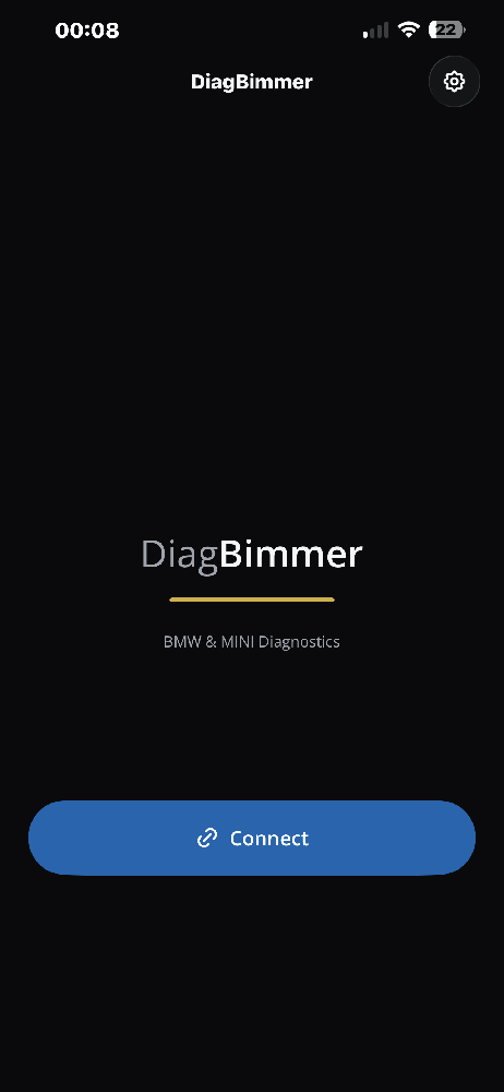 DiagBimmer App Connect Screen